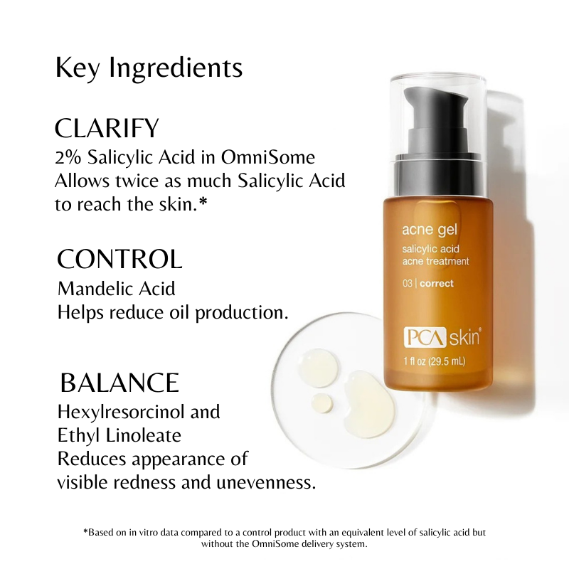 PCA SKIN Acne Gel – Salicylic Treatment for Breakout-Prone Skin (1 fl oz)